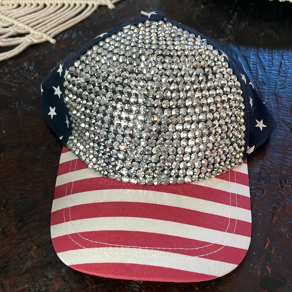 Patriotic Sequin Ball Cap . NEW with Tags